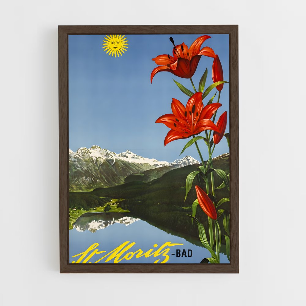 Poster Fleurs des Alpes – affiche Jeux Olympiques (vue 5)